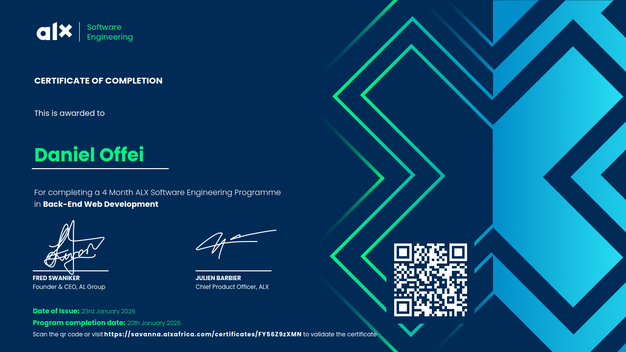 Alx backend certifcate