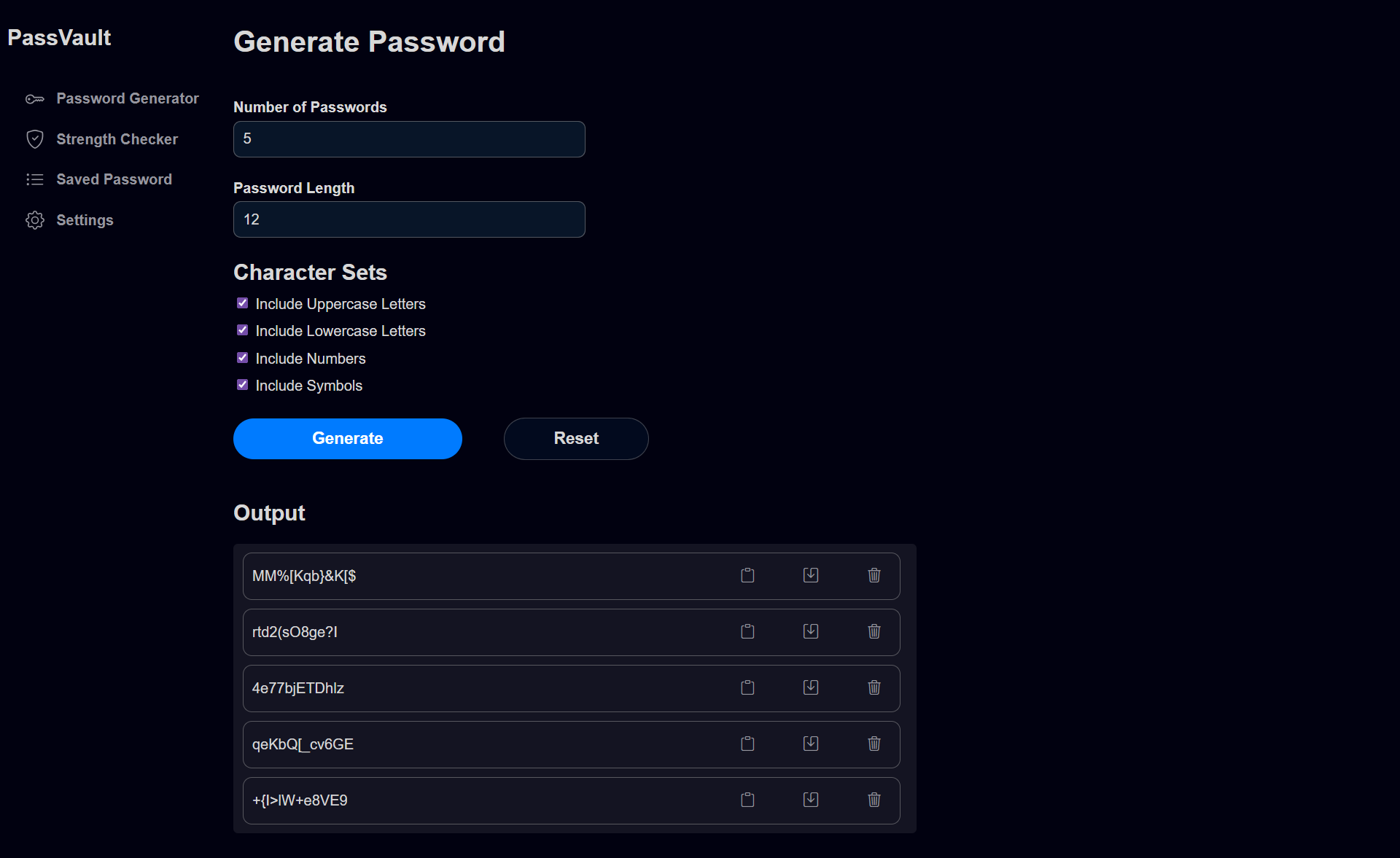 Passvault UI image