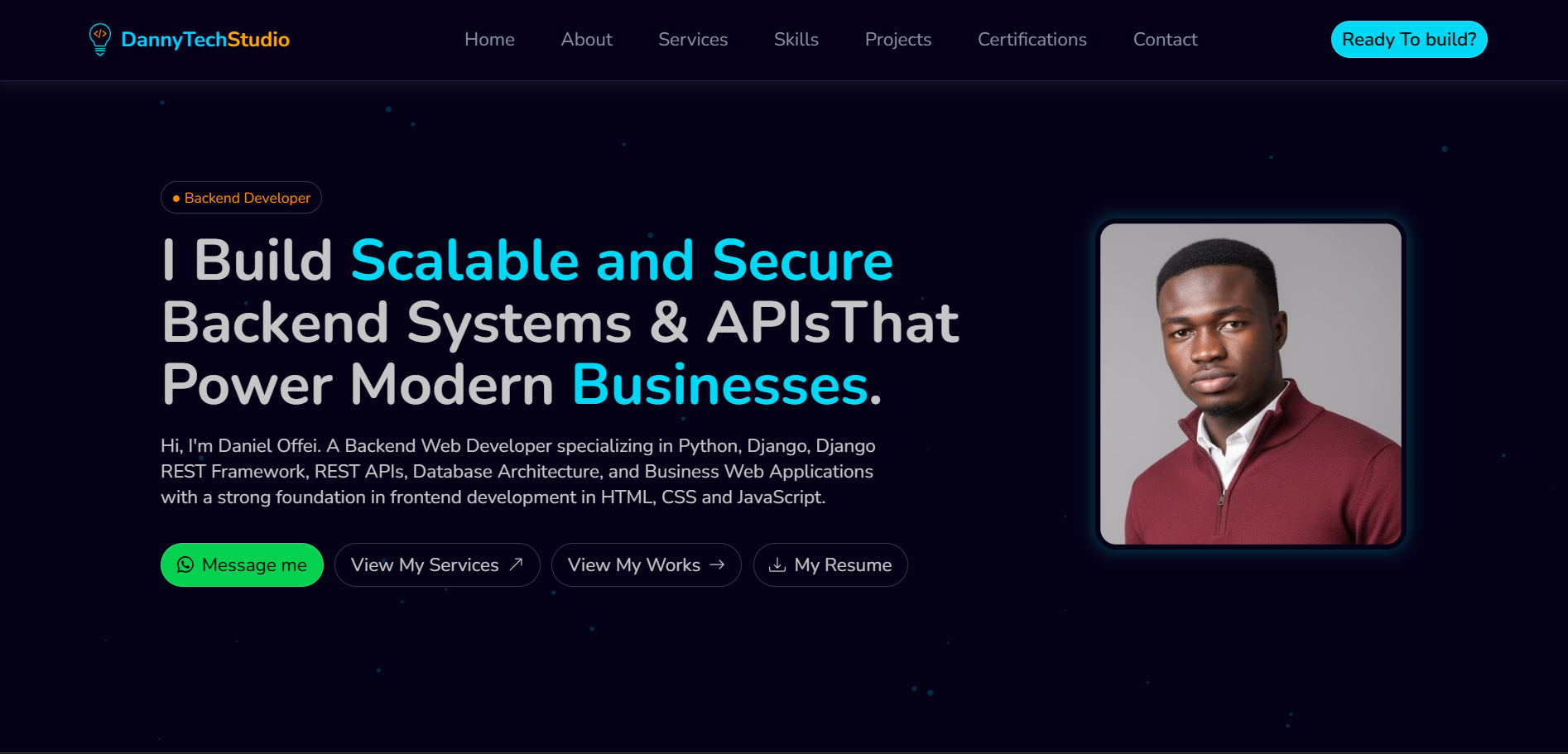 Portfolio website image