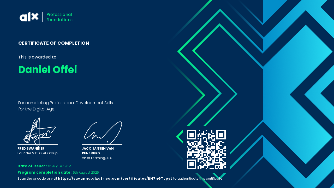 Alx Professional Foundations Certificate